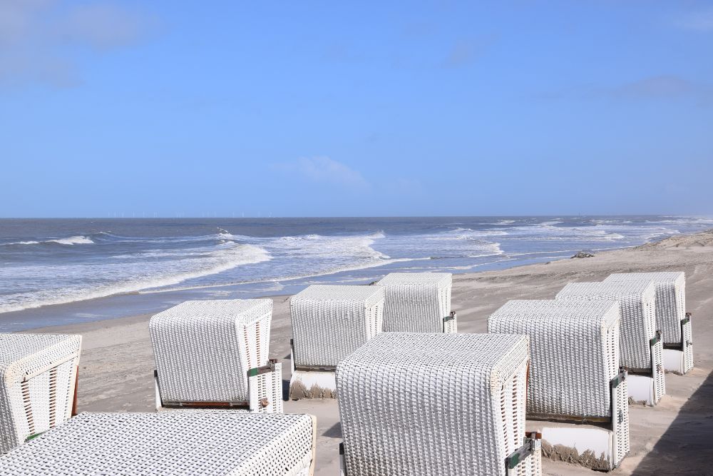 Strandkörbe am Nordseestrand.